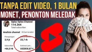 Tanpa edit, 1 Bulan Monet Penonton Meledak, Dapat 70 Ribu Subscriber