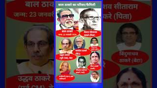 उद्धव ठाकरे के पिता बाल ठाकरे का परिवार|| uddhav thakre ka parivar,#ytshorts #gk #trending #upsc