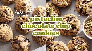 Pistachio Chocolate Chip Cookies  cozy baking recipe