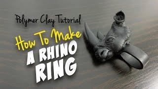 Polymer Clay Tutorial "How to create a Rhinoceros Ring"