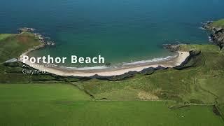 Traeth Porthor Flyover Drone vid 4K