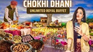 Chokhi Dhani Jaipur started UNLIMITED ROYAL BUFFET | 5-star Multi Cuisine| Jaipur Solo Female Travel