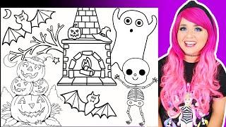 Coloring Cute Halloween Coloring Pages | Ghost, Skeleton, Bats & Pumpkins Coloring Videos