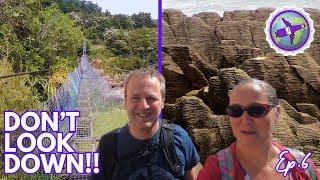 DON’T LOOK DOWN! Buller Gorge Swing Bridge and Punakaiki Pancake Rocks: NZ Ep6 vlog