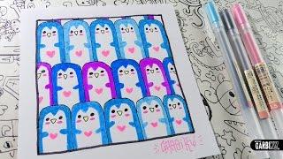 Cute Penguins - How to Draw Patterns for your doodles by Garbi KW