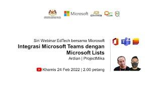 Siri Webinar EdTech bersama Microsoft : Integrasi Microsoft Teams dengan Microsoft Lists