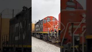 CN GP9RM 7071 trails third on CN A438 Eastbound (1/1/2025) #train #canadiantrai