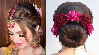 pretty-pretty bun hairstyle for newly married girl