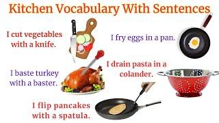 Kitchen Vocabulary with Sentences | Daily Use English | kitchen vocabulary in English