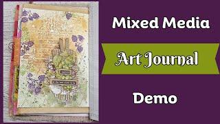 Mixed Media Art Journal Tutorial | Journal with Me | Abstract Painting with Distress Inks