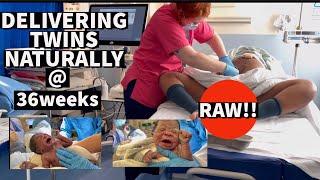 UNMEDICATED NATURAL TWINS LABOUR AND DELIVERY VLOG |EXTREMELY INTENSE BIRTH @36 weeks VLOG |REAL&RAW