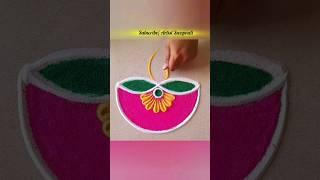 Easy Simple Creative Diwali Diya Rangoli Design || Dhanteras Rangoli Design #rangoli