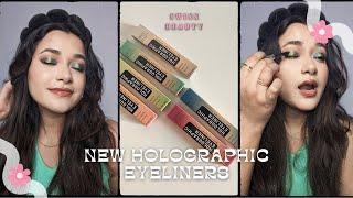 *NEW* Swiss beauty Holographic eyeliners Swatches & Review #swissbeauty #holographics