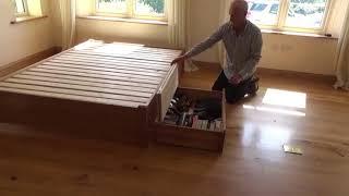 Under bed storage drawers with easy glide wheels.