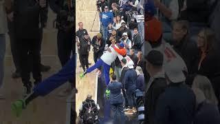 Karl Anthony Towns with his dad and Spike Lee Timberwolves v. Knicks