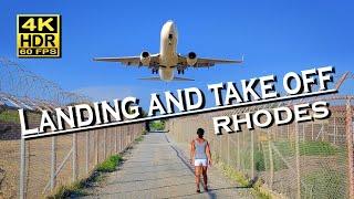 Rhodes airport landing - Greece in 4K 60fps HDR  Landing and take-off at Rhodes Airport Diagoras