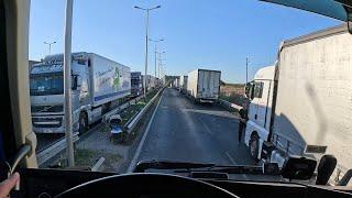 Truck Life - 20hours at Bulgarian Border, Unexpected X-Ray, Lack of Sleep and Night Highway Drive.