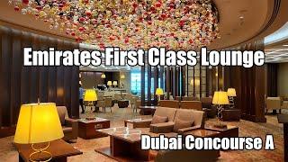 Emirates First Class Lounge Dubai Concourse A review 4k