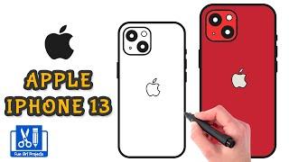 How To Draw iPhone13 | Drawing Apple Phone Step By Step