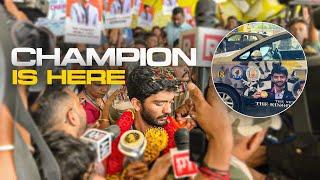 Crazy Scenes In Chennai As The World Champion Gukesh Comes Home