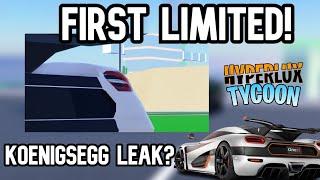 New Hyperlux Tycoon LEAK! New Limited Koenigsegg Coming to Hyperlux Tycoon! #hyperluxtycoon #roblox