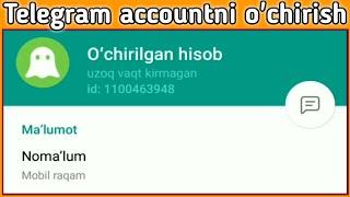 Telegramda profilni o'chirish || Телеграм удалит ассоунт || Telegram delete account