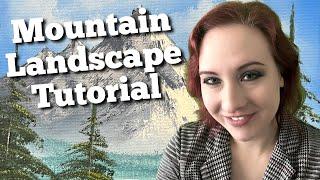 Bob Ross Tutorial "Mountain Landscape" Oil Painting with LadyGalaga (CRI Jessie Mason)