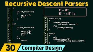 Top Down Parsers - Recursive Descent Parsers