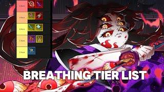 New Updated Breathing Tier List!! | Demon Blade | Roblox