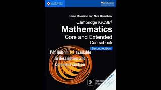 Cambridge IGCSE® Mathematics Core and Extended Coursebook Second Ed by:Karen Morrison & Nick Hamshaw