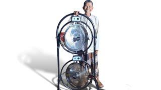 Krisbow Double Fan Standing 40 Cm- Hitam