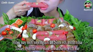 ASMR ĂN NEM - EATING VIETNAMESE NEM EATING SOUNDS | LINH-ASMR