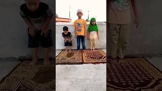 Hasbi Rabbi jallallah || Three Brothers And Sister Trying To Pray For Namaz || #shorts