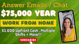 $1,000 Upfront Bonus! Work From Home Jobs Paying Up To $75,000 Year | No College Degree Needed | USA