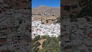 View over  Lindos New town,From Lindos Acropolis, Rhodes, Greece May 2024.