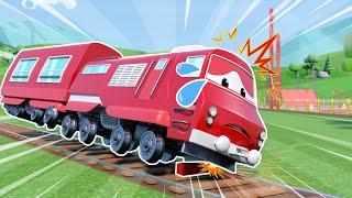 Help! TRAIN needs a new wagon | Emergency Vehicles for kids | Car Repair  | Car City | Cartoons