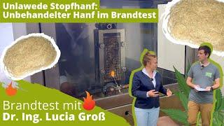 Unbehandelter Unlawede Stopfhanf im Brandtest 