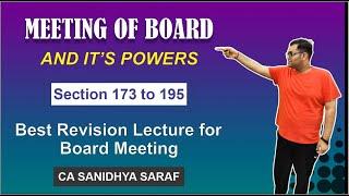 Revision Lecture 3 for Dec 21 | CA Final Law | Section 173 to 195 | Revise Board Meeting in 1 hour