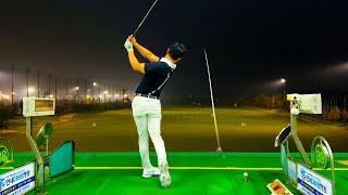 ASMR golf driving range session in South Korea 