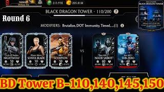 Black Dragon Tower Boss Battle 110, 130 & 150 Fight + Reward Mortal Kombat Mobile