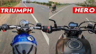 Triumph Speed 400 vs Hero Mavrick 440 Ride Comparison Review - Which One Should You Buy in 2024?