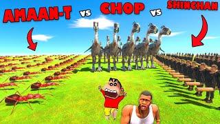 SHINCHAN TEAM vs CHOP TEAM vs AMAAN-T TEAM in Animal Revolt Battle Simulator