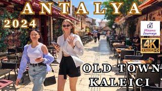 ANTALYA 4K WALKING TOUR | OLD TOWN, KALEICI, MERMERLI BEACH, HADRIAN GATE, MARKET, BAZAAR | MAY 2024