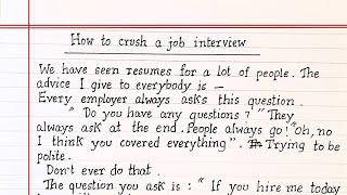 How to Crush a Job Interview ||  MANHA EDUCATION