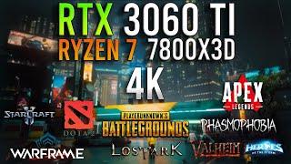 RTX 3060 Ti + RYZEN  7 7800X3D - Test In 10 Games at 4K