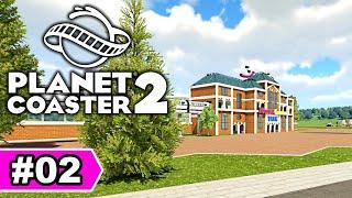 Eingangsgebäude mit Monorail-Station | Planet Coaster 2 Let's Play #02