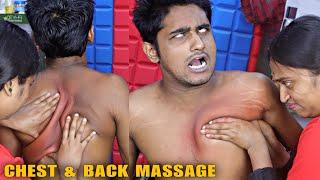Upper Body Massage by Barber Girl Pakhi | Chest Massage | Back Massage | Loud Neck Cracking | ASMR