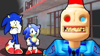 SONIC AND BABY SONIC VS ESCAPE SIREN COP'S PRISON IN ROBLOX