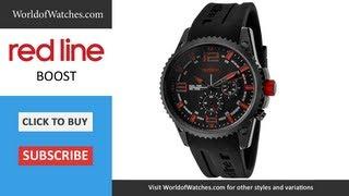 RED LINE Men's Boost Dual Time Black Dial Black Silicone 50031-BB-01RD