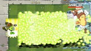 Every Plants x20 Max Level use 5 POWER UP Vs Sloth Gargantuar Zombie Level 20 - PvZ 2